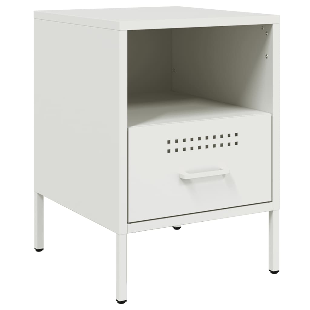 Nightstands 2 Pcs. White 36 X 39 X 50.5 Cm Steel