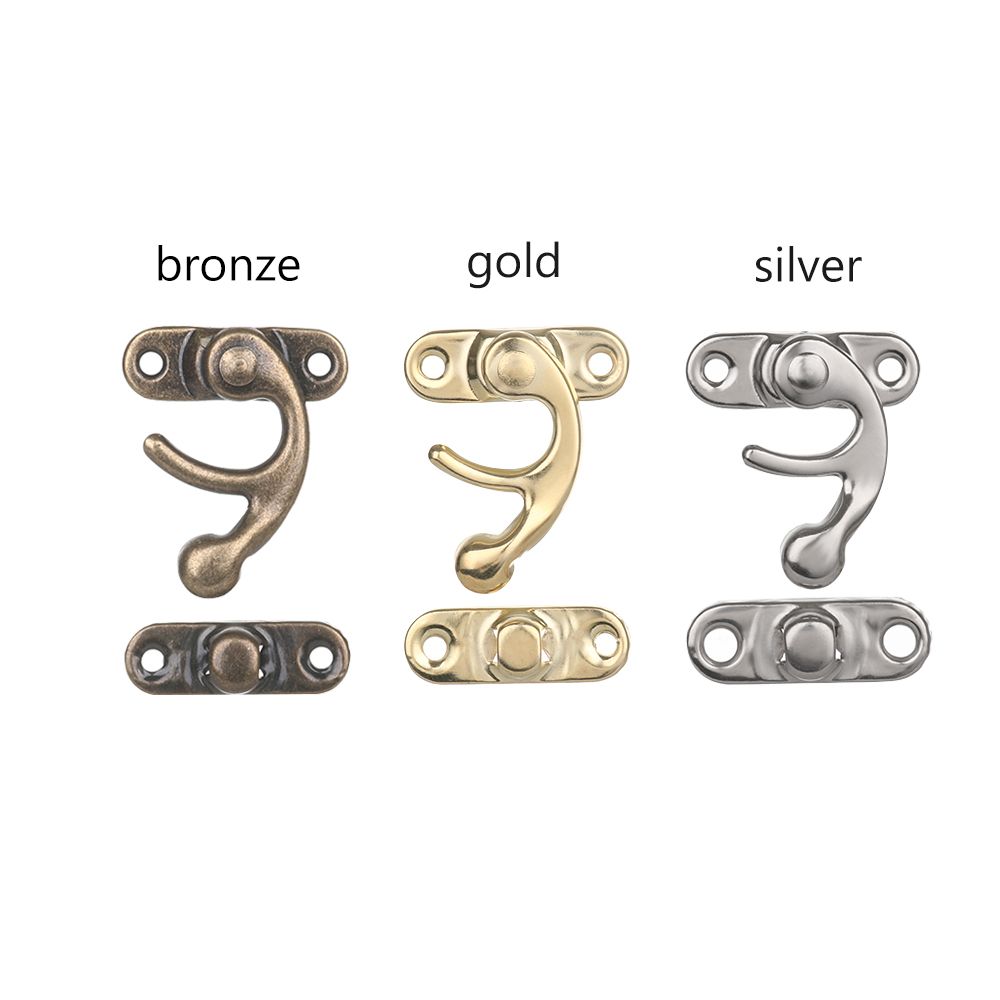10Pcs Hasps With Screws Mini Clasps Lock Padlock Decorative Metal Latch For Wooden Box Leather Bag Jewelry Boxes Furniture