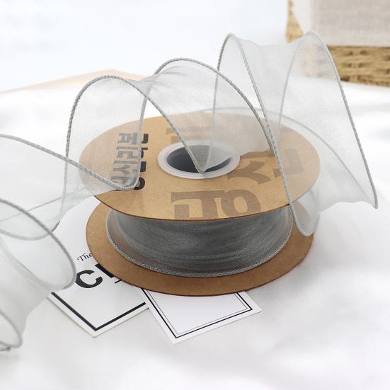 1 Roll Organza Ribbon Wavy Beautiful 2 Yard Multi-functional Transparent Chiffon Mesh Ribbon Holiday Supplies