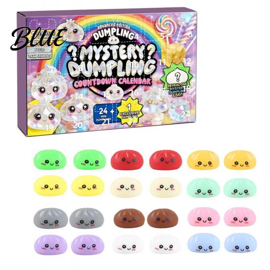 Slow Rebound Stress Toy Set 24 Day Advent Calendar Ball Dumpling Countdown Relief Soft Pinch