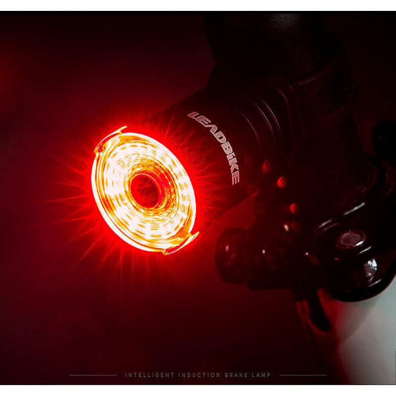 Waterproof LED Bike Tail Light with Smart Brake Sensing - 6 Modes, USB