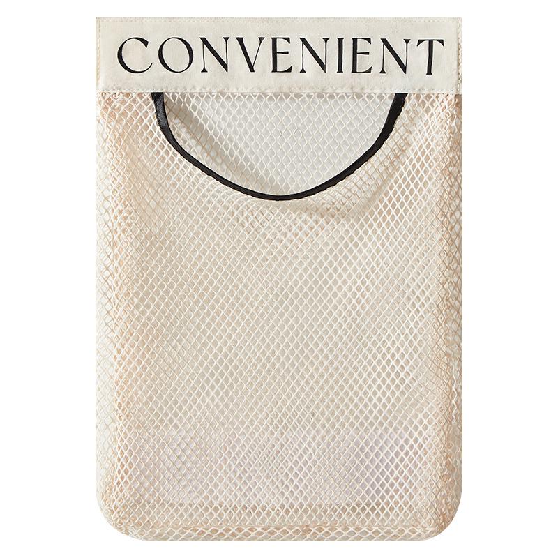Wall-Mounted Large-Capacity Velcro Net for Plastic Bag Storage