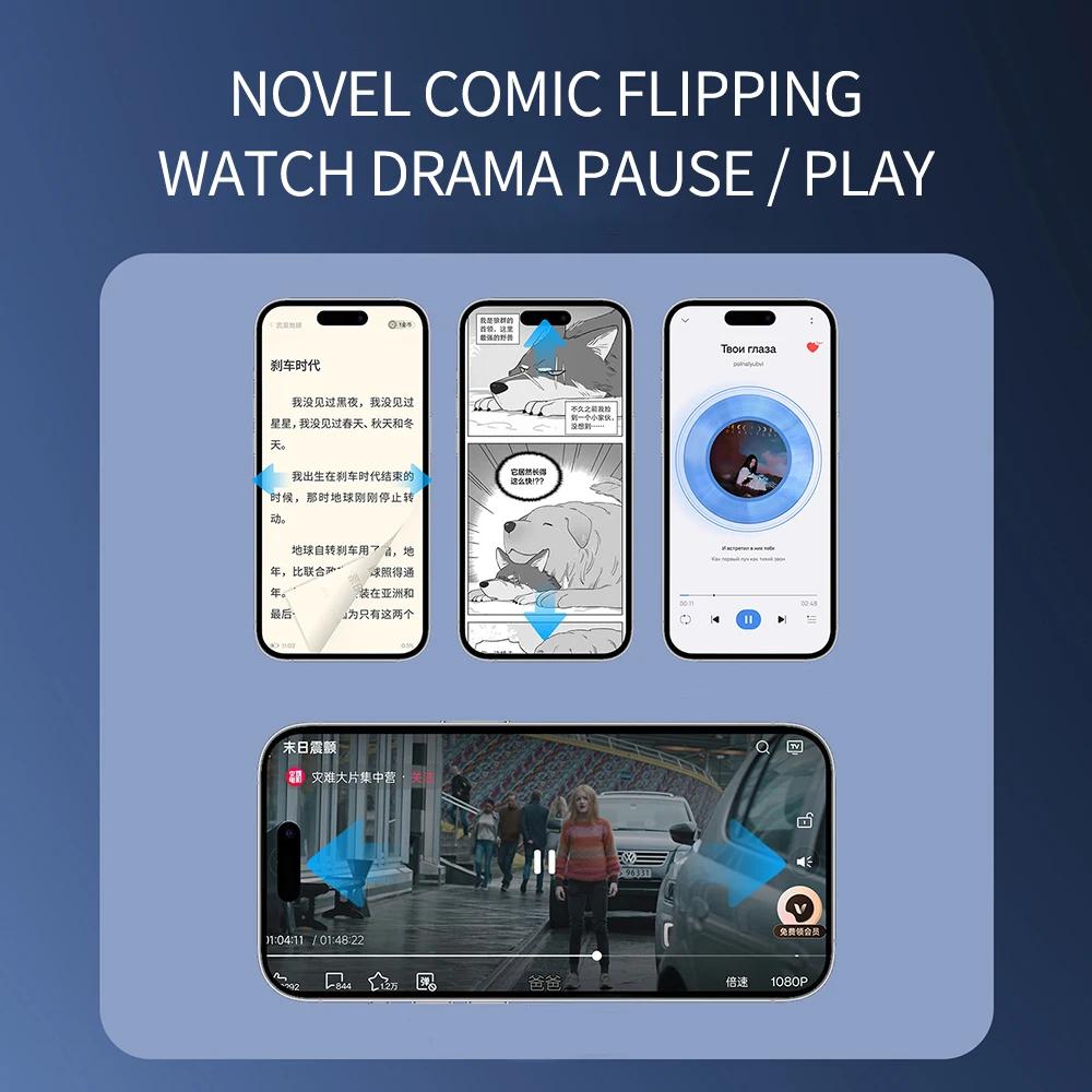 Bague de défilement Télécommande sans fil à obturateur de doigt Tourne-page Contrôleur de téléphone portable Compatible Bluetooth Pour maison voyage voiture