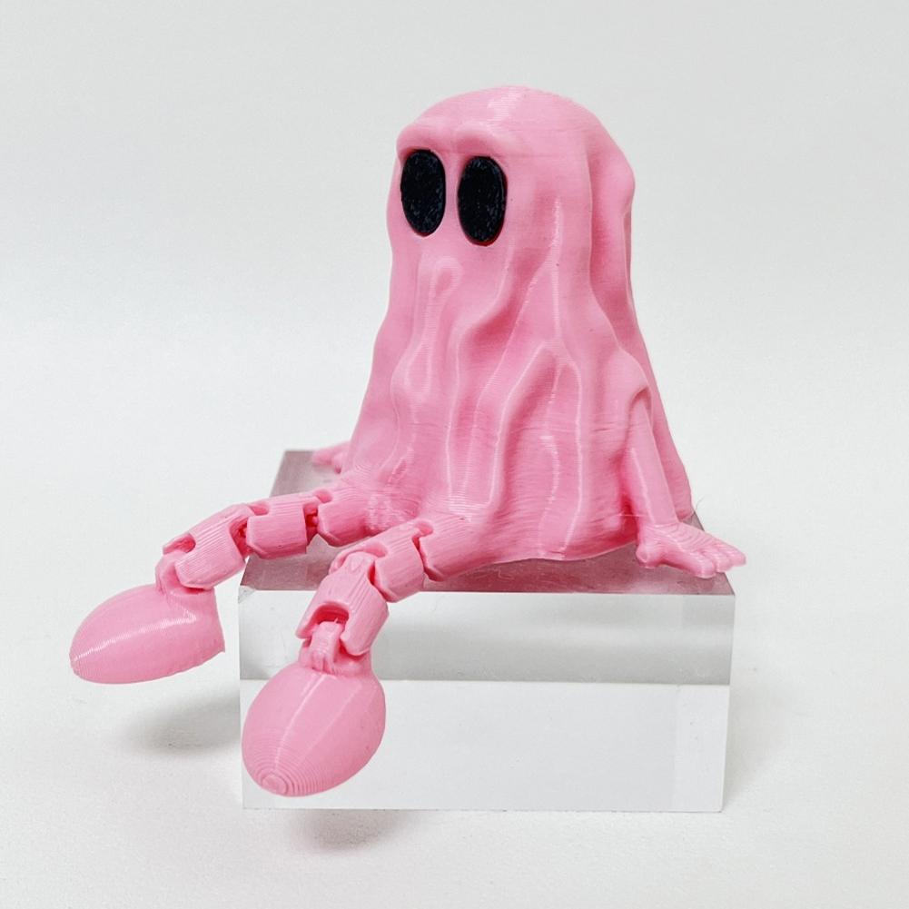 Halloween Ghost Figurine 3D Printed Sitting Ghost Desktop Halloween Decorations Creative Party Gift Ornaments