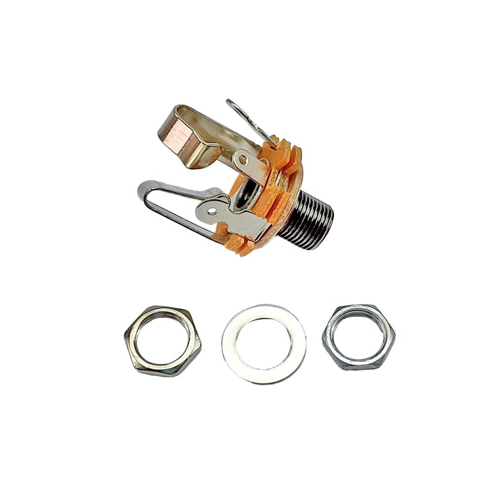 5pcs Electric Guitar 6.5 Socket Connector Audio Panel Mounting 6.35 Stereo Output Jack For Electric Bass