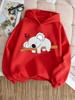 Felpa con Cappuccio per Bambini Stampa Koala Addormentato su Ramo Cartone Animato Felpa Larga Oversize Pullover Quotidiano per Ragazzi e Ragazze