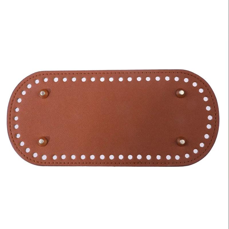 22x10cm Long Bottom for Knitted Bag PU Leather Bag Base Handmade Bottom with Holes Diy Crochet Bag Bottom Accessories