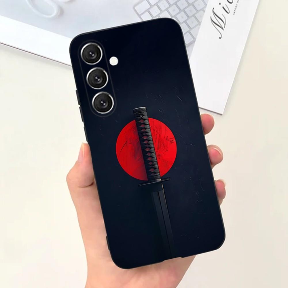 Japanese Bushido Samurai Phone Case For Samsung S25,S24,S21,S22,S23,S30,Ultra,S20,Plus,Fe,Lite,Note,10,9,5G Black Cover