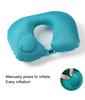 Drücken Sie auf aufblasbares Kissen zur Nackenentspannung Reise U-förmiges Kissen Faltbar und tragbar mit auslaufsicherer Vorrichtung Gewöhnliches U-förmiges