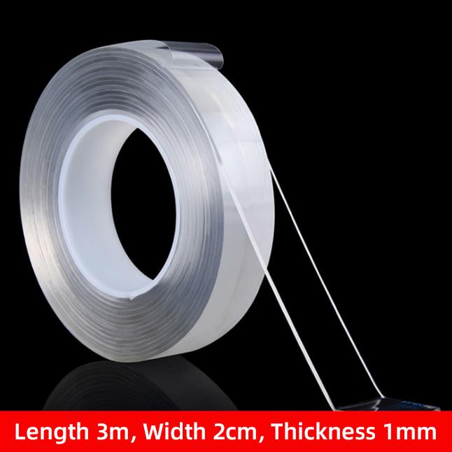 

Нано бесшовный прочный двусторонний клей, прозрачный водостойкий волшебный клейкий пластырь, настенное крепление, двустороннее устройство для хранения 2cm+3m length