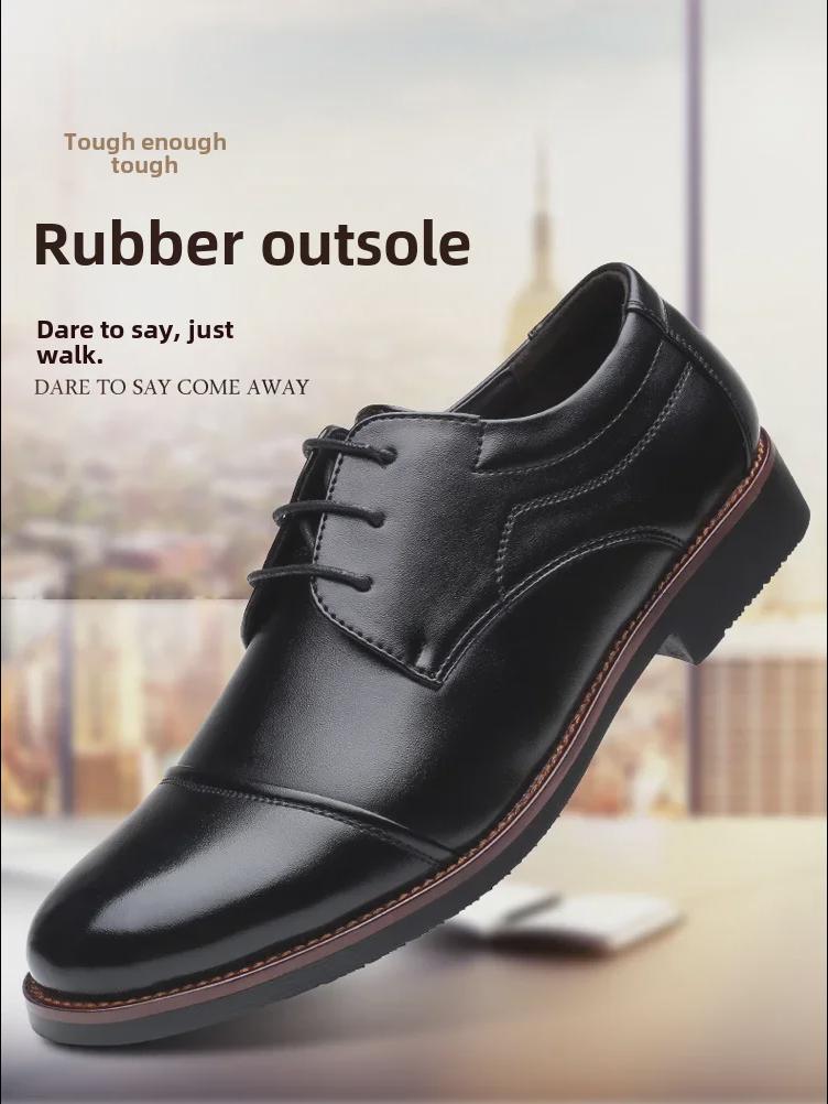 2024 Large Size Men's Leather Lace-Up Business Casual Shoes (Sizes 46-48)