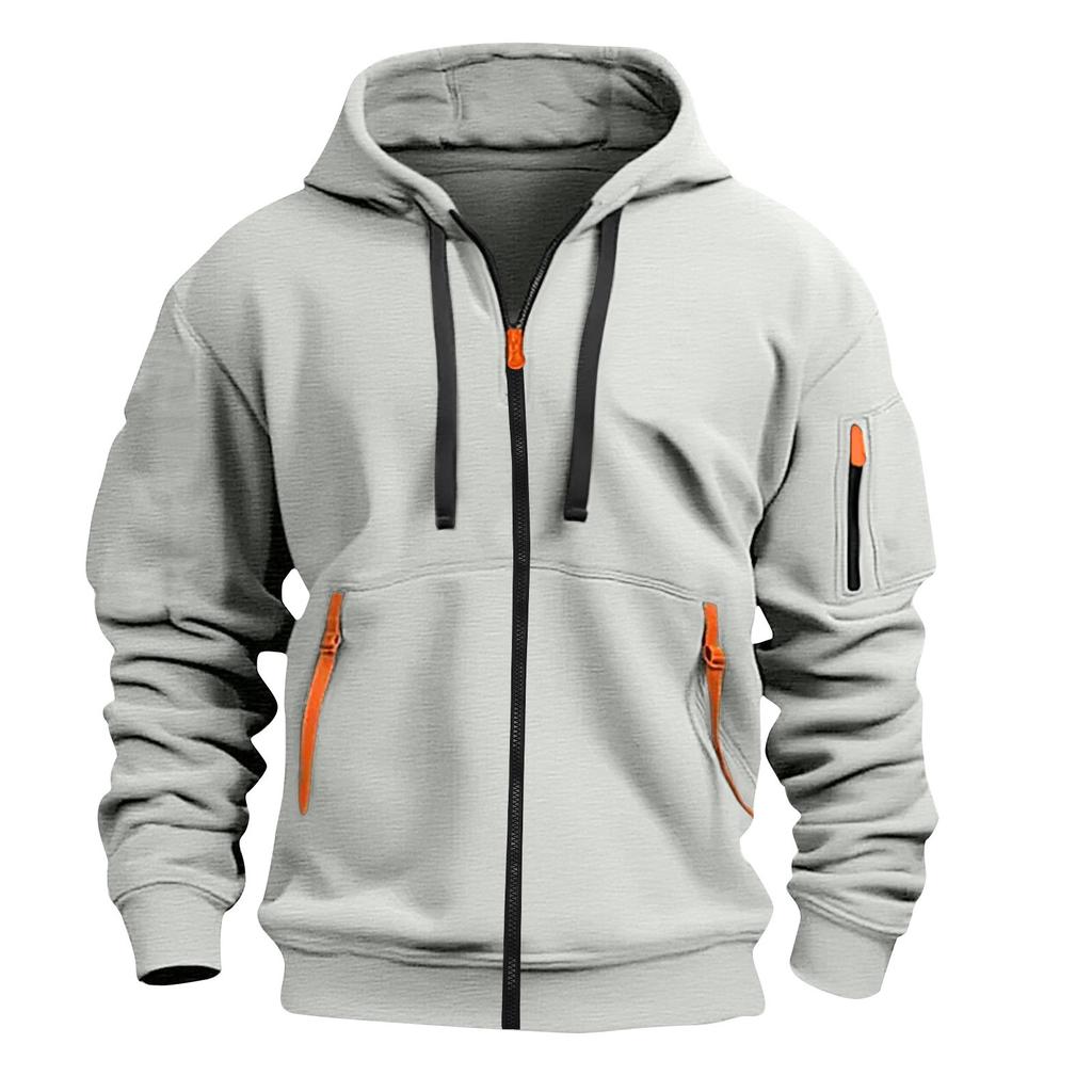 Übergroßer Reißverschluss Hoodie Herren Hoodies für Herren Herren Hoodie mit durchgehendem Reißverschluss und verstellbarem Kordelzug Hoodies für Herren