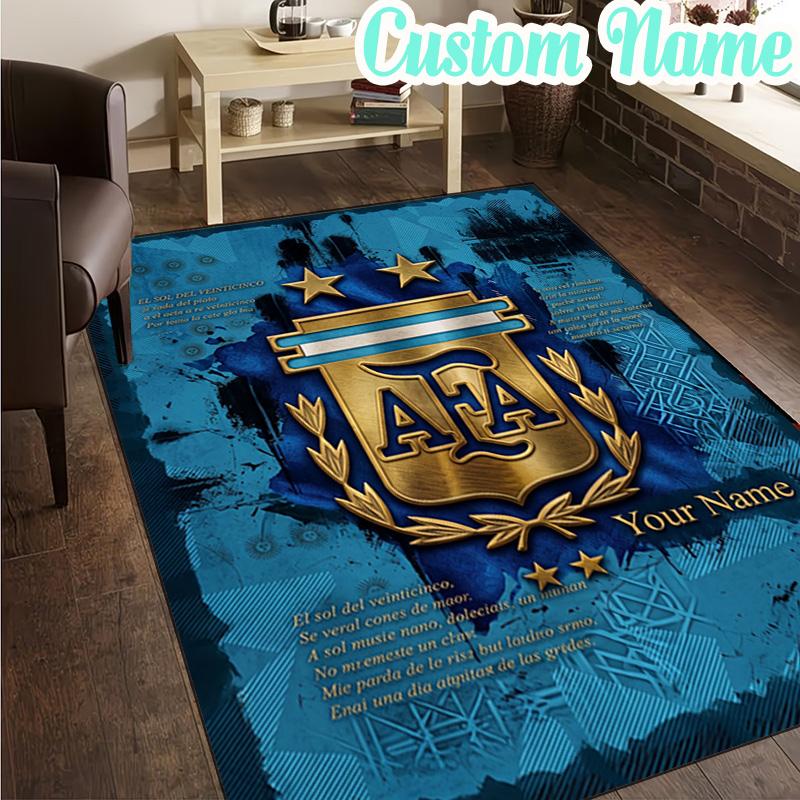 Custom Name Argentina football team  Rug, Office Rug, Chair Rug, Carpet for Living Rooms, Doormat Game Rug Home Decor Christmas Gifts
