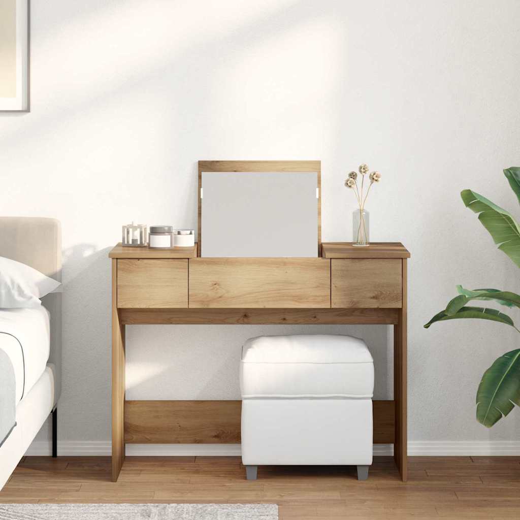 Cosmetic Table with Drawers Artisan Oak 100 X 45 X 76 Cm