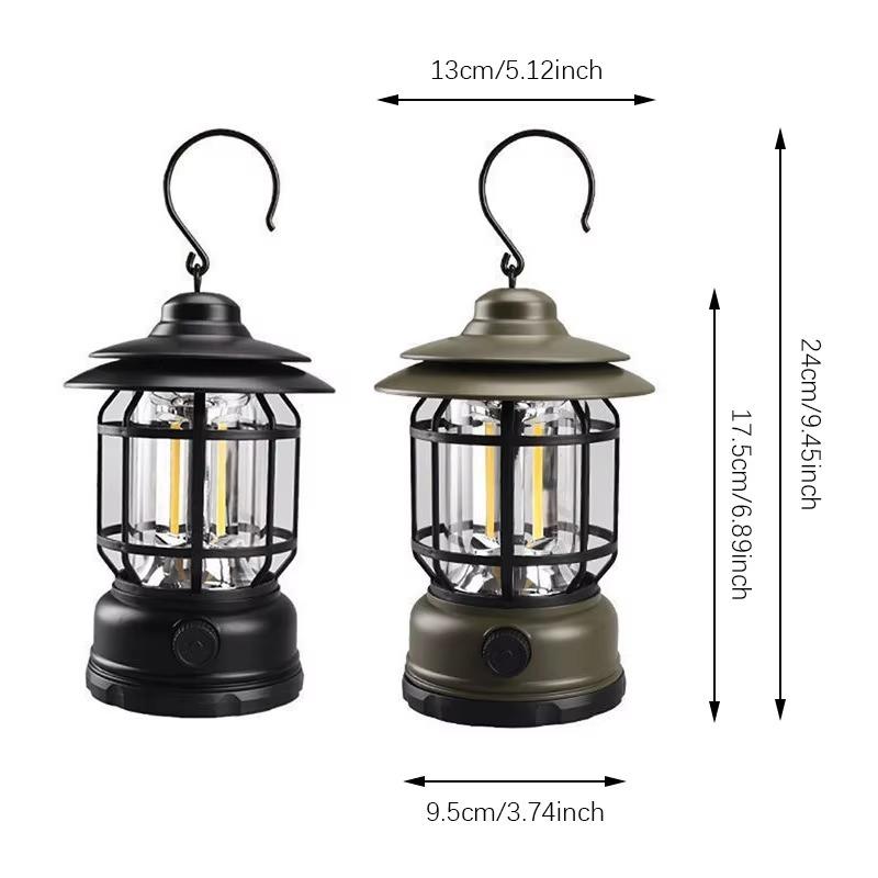 Rechargeable Camping Lantern Stepless Dimming COB Portable Waterproof for Hiking Fishing Emergency Home Power Outages Indoor Out
