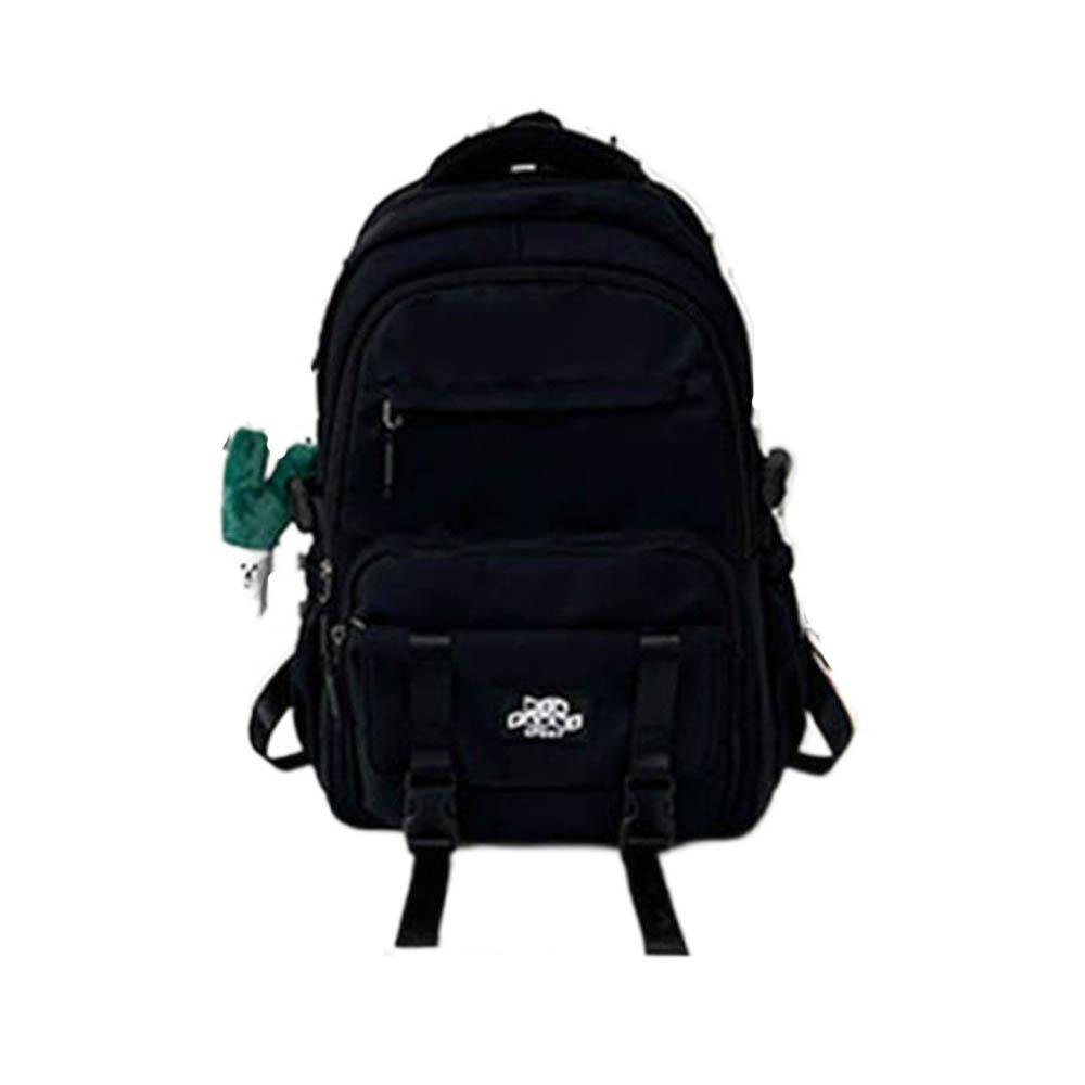 

Capacity Student School Bag Nylon Large Schoolbag Fashion Backpack Travel чёрный