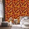 Stained Glass Wallpaper Gold, Orange, Red and Rust 50x1000
