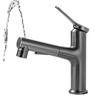 Gun grey/Black/White Pull-out Bathroom Basin Faucet Kitchen Wash Basin Hot and Cold Dual Control Faucet Single Hole Tapware