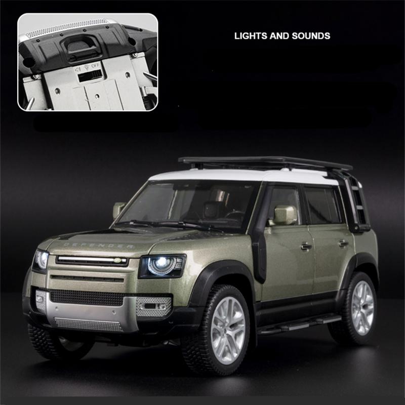 1/18 Range Land Rover Defender SUV Alloy Car Model Diecast Simulation Metal Off-road Vehicle Car Model Sound Light Kids Toy Gift