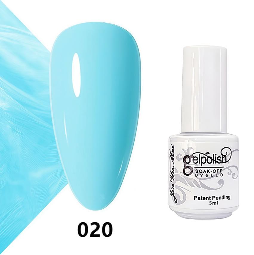 GELPOLISH Nail Art Set: Base, Top Coat, Transparent & White Gel Polishes