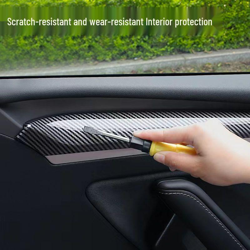 Carbon Fiber Decor Strips for Tesla Model 3/Y Dashboard & Console Protection