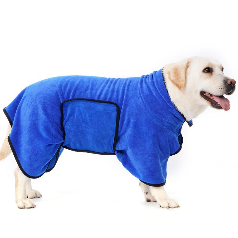 

Халат для собаки: Мягкое, Быстросохнущее, Впитывающее Полотенце с краем на липучке для купания. Small