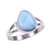 Natural Republic Larimar Edelstein 925 Massiv Sterlingsilber Geschenkring S.7 k9K92