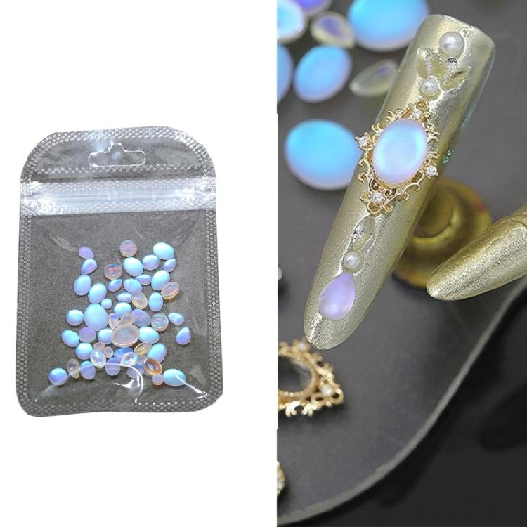Transform Your Nails With 50pcs Blue Tears Cats Eye Matte Decorations Nail Decors For Parties Weddings And More