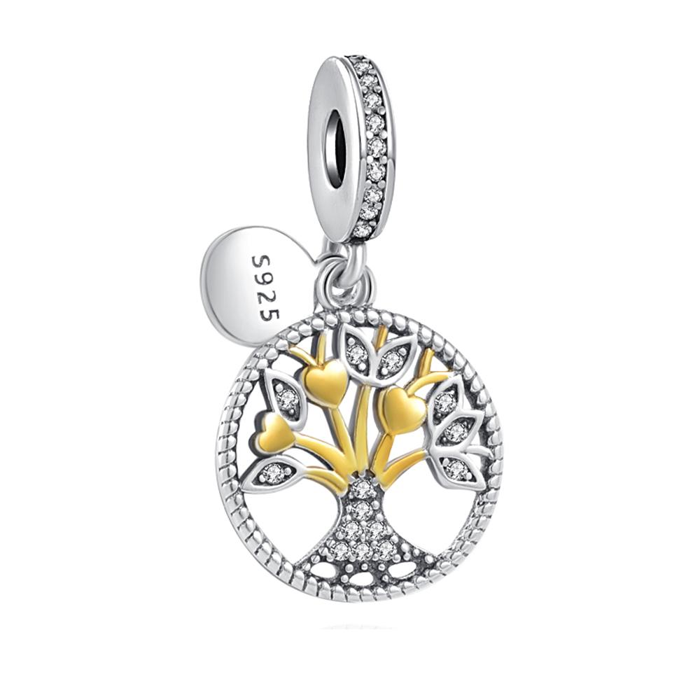 Dad Mom Family Tree Charm Fit Original Bracelet Shining Bead Diy Women Jewelry Giftcopper Trinket Jewelry Party Gift