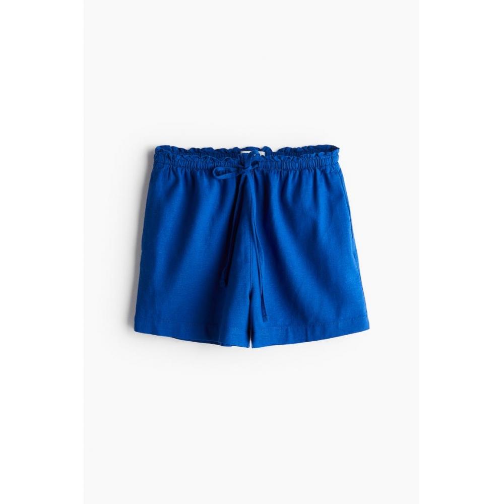 

Шорты из смесового льна HM Ярко-синие