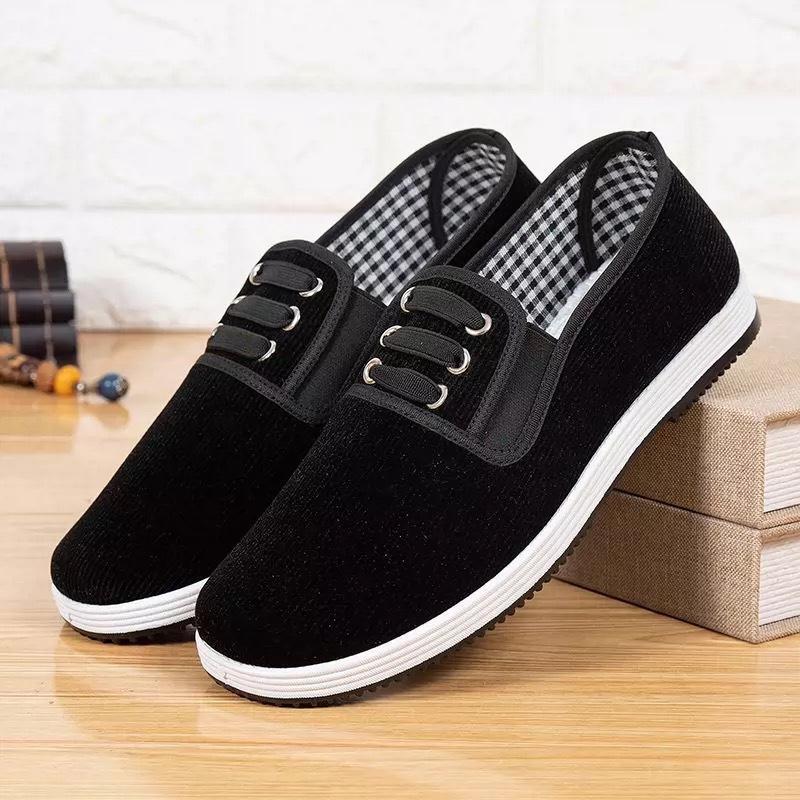 Cloth shoes non-slip, wear-resistant and breathable handmade lasagna casual driving, labor insurance black cloth shoes