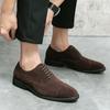 Fashion Gentleman's leather shoes Comfortable flat bottomed style Office Leisure Business Retro Black Brown Hot selling work shoes