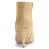 Allegra K Glitter Ankle Boots, Pointed Toe, Stiletto Heel, Women's, Gold, Size 26.0 cm