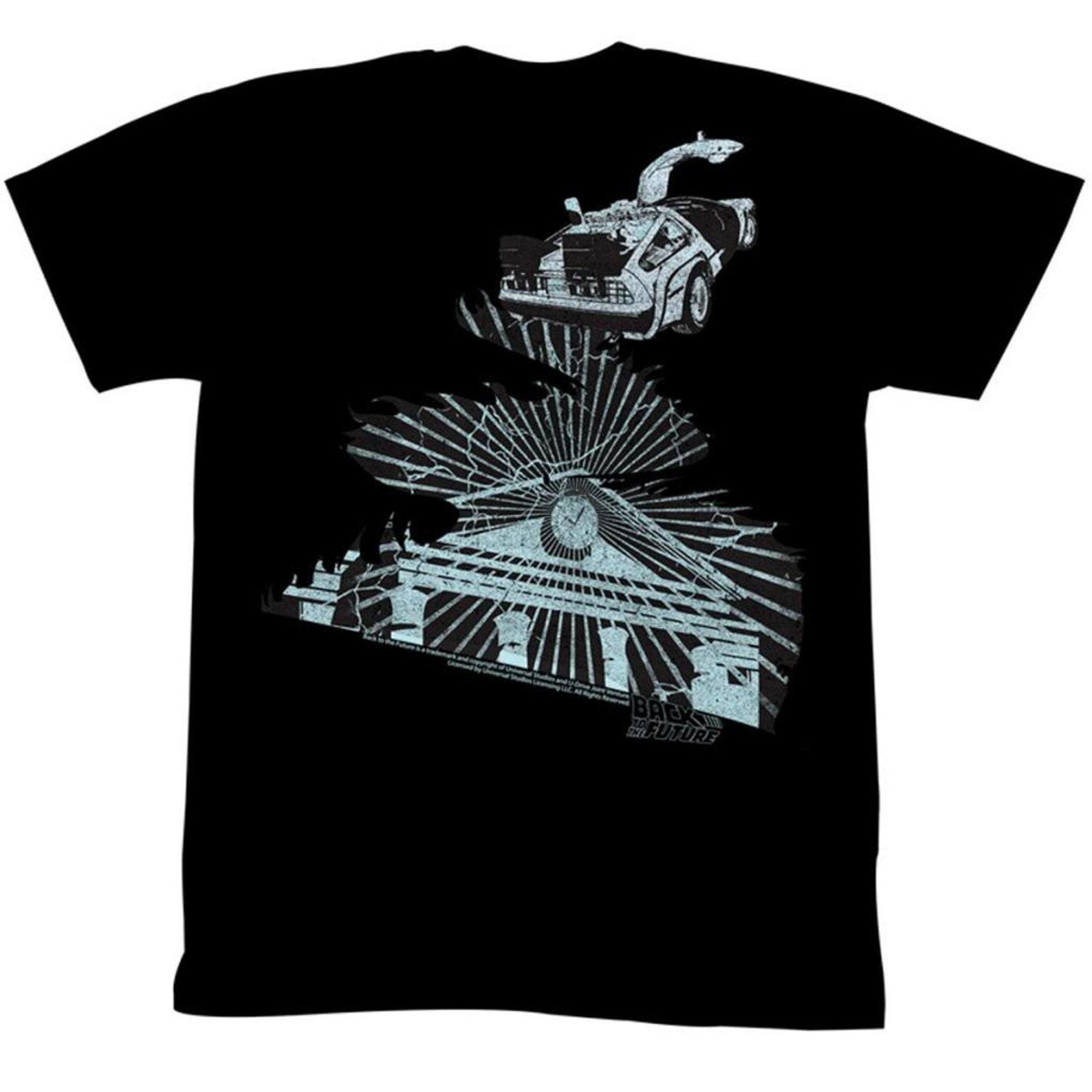 Back to the Future The Clock Tower Black Adult T-Shirt 4XL