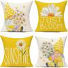 Spring and Summer Dandelion Sunflower Linen Pillow Case Car Sofa Lumbar Pillow Cushion