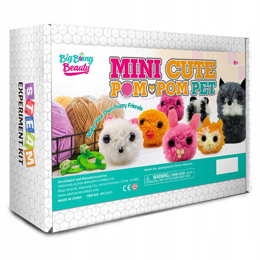 Crochet Kit Animals Cat Rabbit Pompoms Yarn For Kids