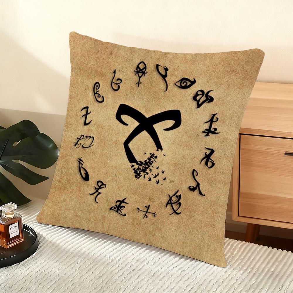 S-Shadowhunters Cushion Cover Soft Short Plush Pillow Cover Smooth Cozy Texture Aesthetic Cushion Case Home Decor