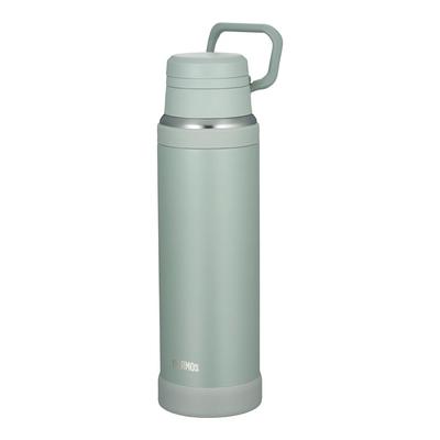 Thermos-Wasserflasche, vakuumisolierter mobiler Becher, 1 l, aschgrün, praktische Trageschlaufe, Fluid-Tech-Konstruktion, JOY-1000 ASG