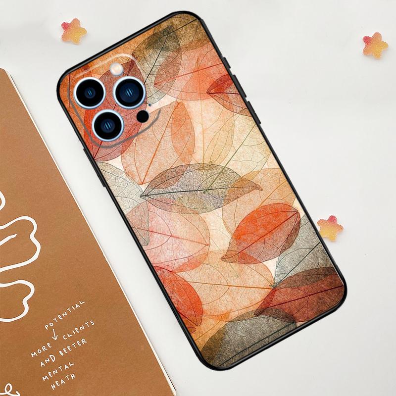 Colorful Leaves Phone Case For iPhone 17 Pro Max 14 13 12 11 15 16 Pro Max mini 16 Plus 16e 17 Air Funda