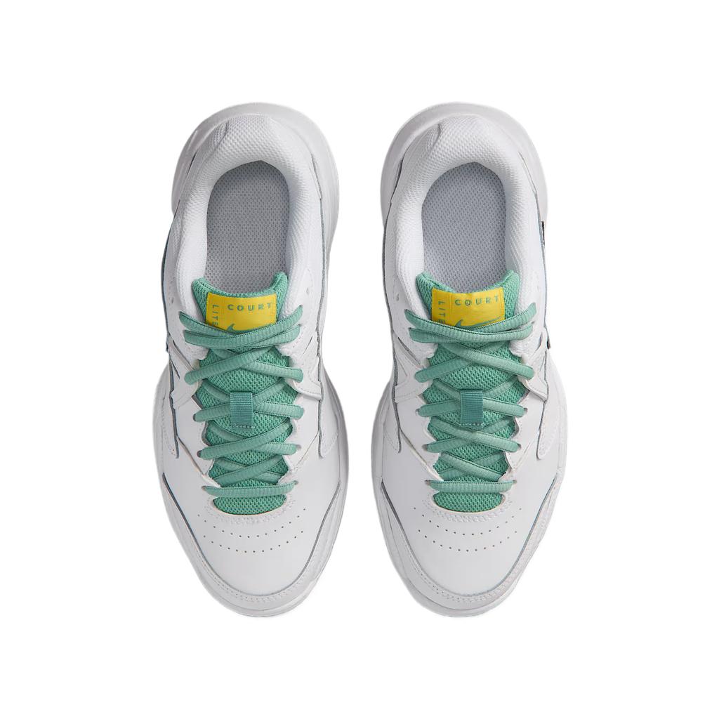 Nike Court Jr. Lite 2 GS White Healing Jade Speed Yellow Kids Sneakers Dark-Atomic-Teal CD0440-103