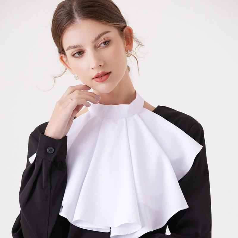Elegant Pleated Collar Detachable Layered Neck Accessory For Women Men Kids Comfortable Polyester Fashion