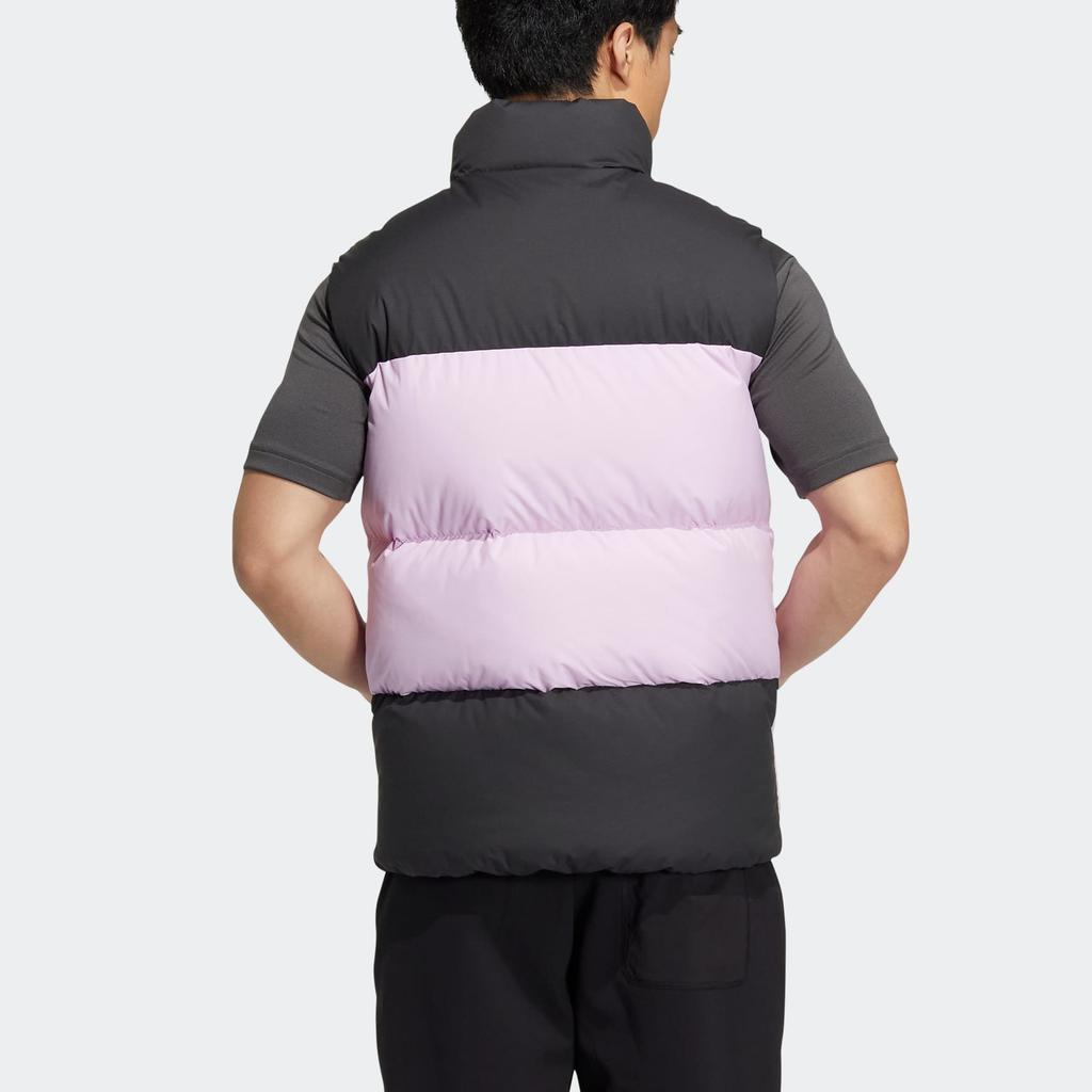 Adidas Solid Color Logo Print Zipper Sleeveless Vest Unisex Vests Pink HR8435