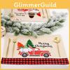 Colorful Christmas Table Decoration Mat Designed With Whimsical Forest Elderly Car Theme