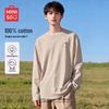 MINISO Men's Loose Fit Cotton Long Sleeve Tee with Cat Print