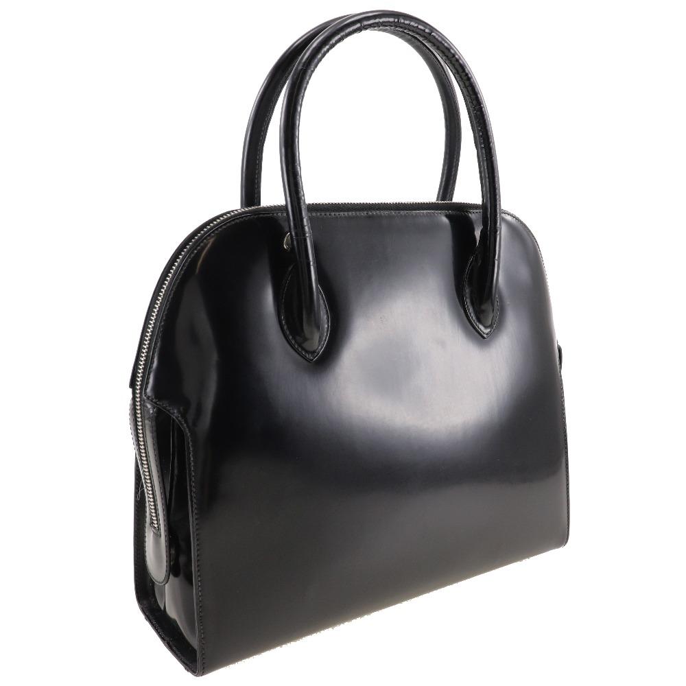 Salvatore Ferragamo Gancini Handbag BW-216653 Black Enamel Women Used