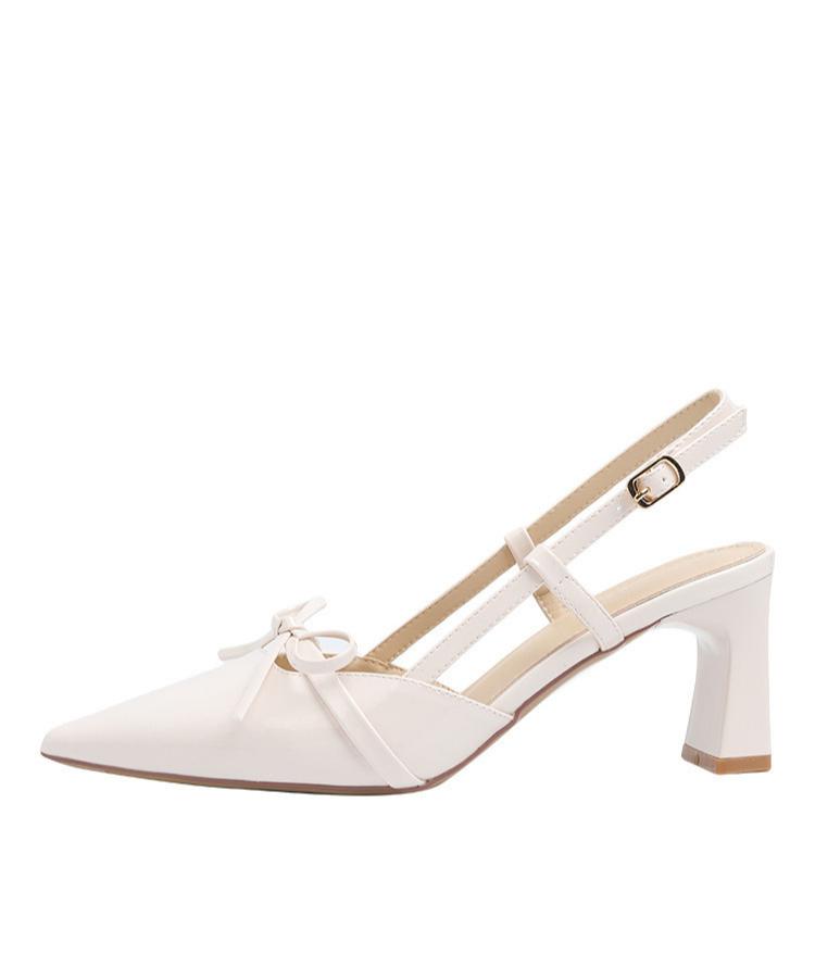 2025 Summer New Arrival Sweet Elegant Sandal Women Bow High Heels Pointed Toe Women's Sandals Metal Buckle Trim Sandal