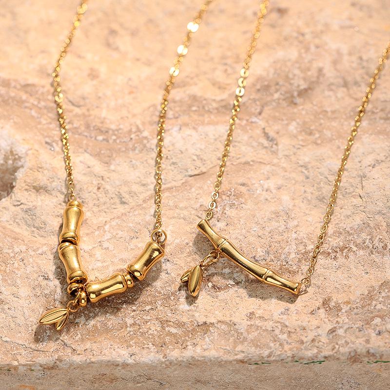 Chinesischer Stil Bambus Anhänger Schlüsselbein Kette - Einzigartiges, Langlebiges Design