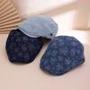 Retro Washed and Aged Jacquard Front Hat, Fashionable, Classic and Versatile Cap, Autumn and Winter Atmosphere Newsboy Cap