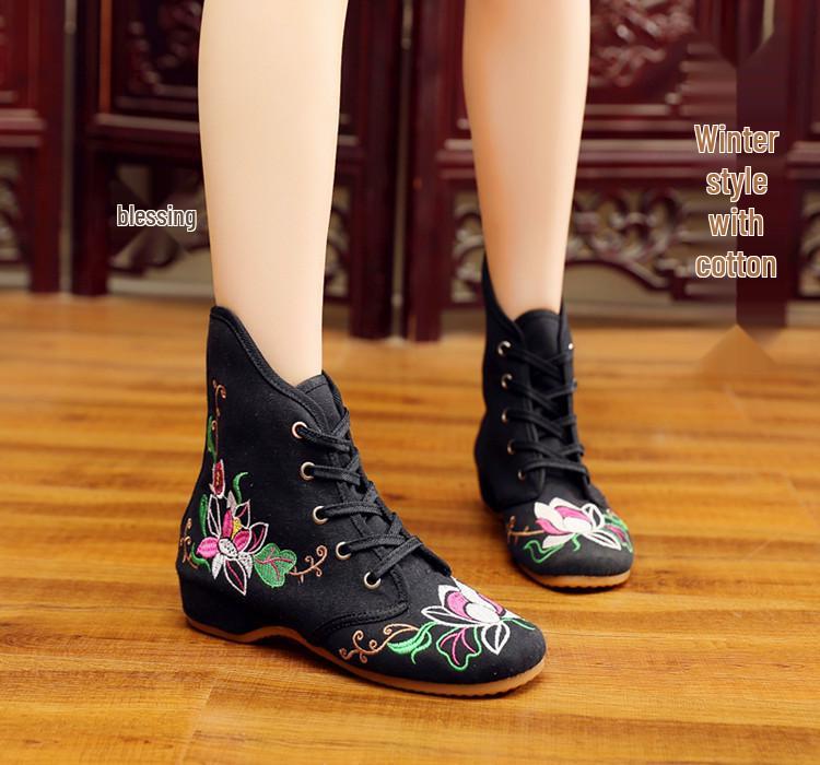 Damen Ethno-Stil Kurze Stiefel - Bestickte 3cm Absätze für Herbst/Winter