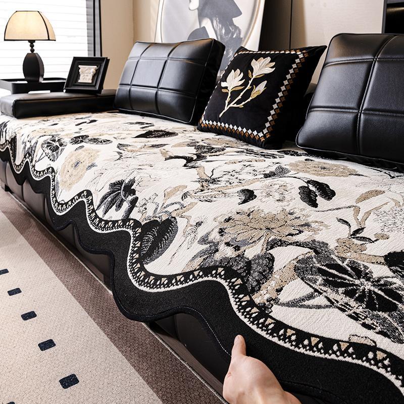 

Straight Row Sofa Cushion Is Universal In All Seasons New Non-Slip Seat Cushion, High-End One-Piece Leather Sofa Cover Cover Cloth 90*90cm